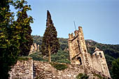 Corenno Plinio - the Andreani castle (IV century) with a circle of walls enforced by two towers