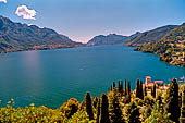 Lago di Como. panorama verso l'alto lago dal castello di villa Serbelloni, Bellagio. 