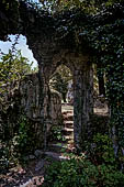 Lago di Como - Isola Comacina (Ossuccio) resti dell'antica Basilica di S. Eufemia di cui resta in alzato la cripta romanica. 