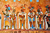 Chetumal - Museo de la Cultura Maya, reproduction of the frescos of the first chamber of The Temple of the Murals at Bonampak.