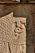 Chichen Itza - The Platform of the Eagles and Jaguars. Bas-relief of a jaguar devouring the heart of a defeated victim.