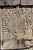 Chichen Itza - The Platform of the Eagles and Jaguars. Bas-relief of a eagle devouring the heart of a defeated victim.