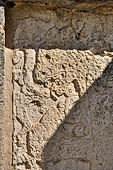 Chichen Itza - The Platform of the Eagles and Jaguars. Bas-relief of a jaguar devouring the heart of a defeated victim.