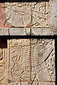 Chichen Itza - The Platform of the Eagles and Jaguars. Bas-relief of a eagle devouring the heart of a defeated victim.