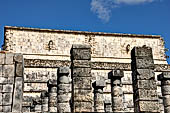 Chichen Itza - The upper temple of the Warriors seen from the Northern colonnade.