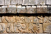 Chichen Itza - Court of the Thousand Columns. Bas-reliefs of the Northern colonnade.