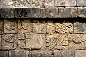 Chichen Itza - Court of the Thousand Columns.  Bas-reliefs of the Northern colonnade.