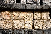 Chichen Itza - Court of the Thousand Columns.  Bas-reliefs of the Northern colonnade.