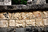 Chichen Itza - Court of the Thousand Columns. Bas-reliefs of the Northern colonnade.