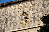 Chichen Itza - The upper temple of the Warriors. The God Kukulcan emerging from the jaws of a plumed serpent.