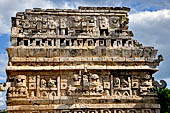 Chichen Itza - The Monjas (Nunnery) palace complex. La Iglesia (the church) this small building displays a profusion of 'big nosed' masks of Chac God.