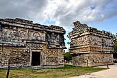 Chichen Itza - The Monjas (Nunnery) palace complex. Eastern patio with the eastern facades of the 'nunnery' and of the 'church'.