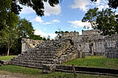 Chichen Itza - Temple of the Panels. Sculptured panels of the south wall of the colonnade, illustrating scenes with personages, animals and plants, both real and imaginary