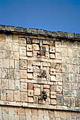 Chichen Itza - The Templo de los Guerreros (Temple of the Warriors). Detail of the southern wall with 'big nosed' masks in a mosaic arrangement.