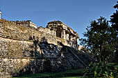 Palenque - The Palace East side, with Casa A on top of the great staircase.