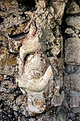 Palenque  - The Palace, remains of stucco bas-reliefs of the Northern stairway.