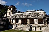 Palenque - The Palace. Patio of the Captives (Patio de los Cautivos), House C and the Tower.