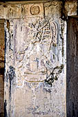 Palenque - The Palace, House C. Stucco bas-reliefs on West piers.