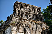 Palenque - the Temple of the Cross (Templo de la Cruz). Detail of the roof combs.