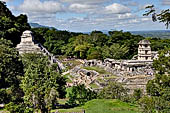 Palenque - The Great Plaza with the Temple of Inscription and the Palace.