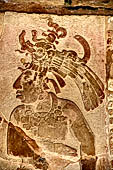 Palenque - Detail of the panel of temple XIV showing king Chan Bahlum II.