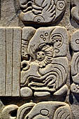 Palenque - The archaeological Museum, Tablet from Temple XVII (reconstruction) details of glyphs.