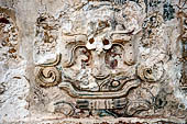 Palenque - The Palace. House C. Photographs of the best preserved of the nine masks on the inner wall of the west corridor.