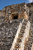 Uxmal - The Magician's Pyramid (el Adivino). On the top the Temple V known as the House of the Magician.