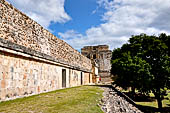 Uxmal - The Nunnery Quadrangle. The external wall of the South building.