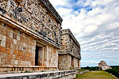 Uxmal - Palace of the Governor, front (East) facade. Broad terrace at top of Grand Staircase.