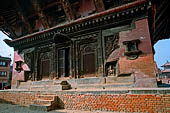 Bhaktapur - Durbar Square. Pashupatinath temple, a pagoda temple style with erotic carvings on the roof struts 