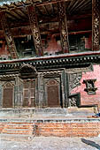 Bhaktapur - Durbar Square. Pashupatinath temple, a pagoda temple style with erotic carvings on the roof struts 