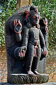 Bhaktapur - Stone image of Shiva near Hanuman Ghat.