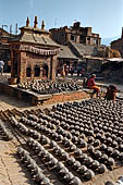 Bhaktapur - Potter Square, small red brick temple dedicated to Vishnu. 