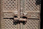 Bhaktapur - Taumadhi Tole - Nyatapola Temple. Detail of the Siddhi Lakshmi shrine at the top of the temple.