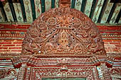 Bhaktapur - Taumadhi Tole - Nyatapola Temple. Torana of the Siddhi Lakshmi shrine at the top of the temple. 