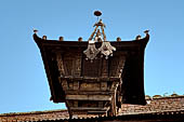 Bhaktapur - Inacho Bahal. Characteristic roof ornamentation found inside the inner courtyard.