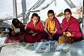 Bodhnath stupa - Young Buddhist monks.