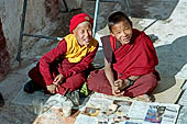 Bodhnath stupa - Young Buddhist monks.