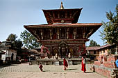 Changu Narayan - the main temple dedicated to Garuda Narayana (XVIII c) seen from East, on the right the platform of a destroyed temple.