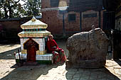 Changu Narayan - incomplete statue of elephant beside the small Ganesha shrine (SE side of the courtyard).