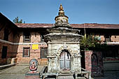 Changu Narayan - the group of the NW side of the temple courtyard: Vishnu on Garuda, Krishna shrine and Shreedhar Narayan 