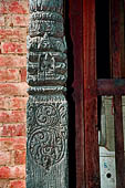 Changu Narayan - detail of carved wooden pillar 