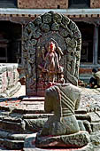 Changu Narayan - the stele with a sculpture of Vishnu (NE corner of the courtyard.) 