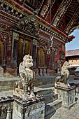 Changu Narayan - the East side of the main temple guarded by two griffins.