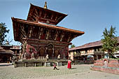 Changu Narayan - the main temple dedicated to Garuda Narayana (XVIII c) seen from East, on the right the platform of an old destroyed temple. 