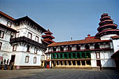 Kathmandu - Durbar Square. Hanuman Dhoka: Nasal Chowk and the Panch Muki Hanuman temple. 