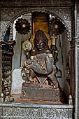 Kathmandu - Durbar Square. Hanuman Dhoka: the Hanuman stone statue at the entrance gate. 