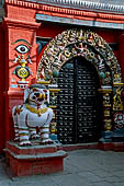 Kathmandu - Durbar Square. The 'Singh Dhoka ' (the door of the lion) the entrance to the Taleju temple inside the Hanuman Doka Palace. 