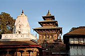 Kathmandu - Durbar Square. Kakeshwar temple, on the background the great Taleju temple. 